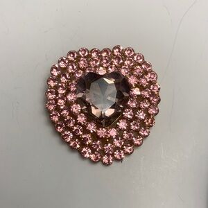 Elegant Pink Heart Brooch